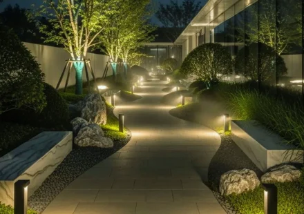 solar lights outdoor waterproof in backyard